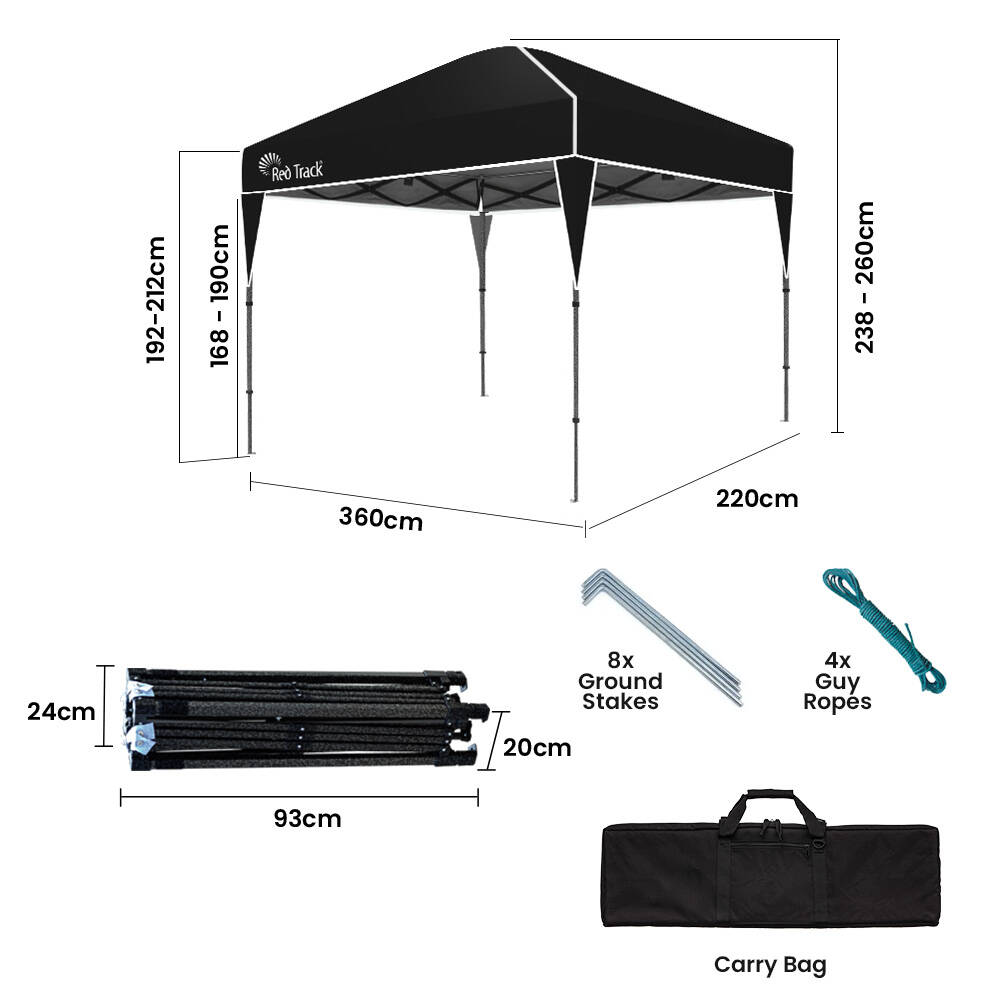 Ultra-Compact 3.6x2.2m Folding Gazebo with Carry Bag & UV Protection