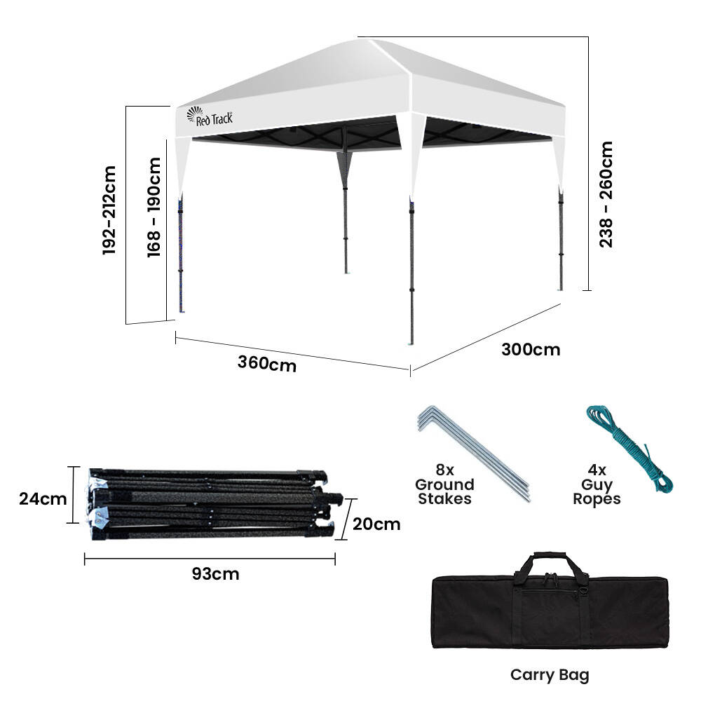 Ultra-Compact 3.6x2.2m Folding Gazebo, Portable & Weather-Resistant, White