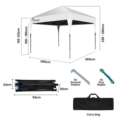 Ultra-Compact 3.6x2.2m Folding Gazebo, Portable & Weather-Resistant, White