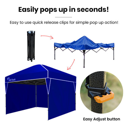 Ultra-Compact 2.2x3.6m Folding Gazebo with Walls & Carry Bag, Navy Blue
