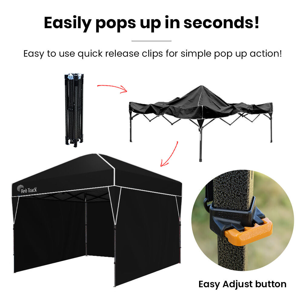 Ultra-Compact 3.6x2.2m Folding Gazebo with Walls & Carry Bag, Black