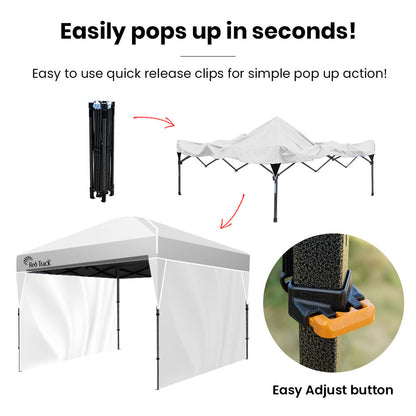 Ultra-Compact 3.6x2.2m Folding Gazebo with Walls & Carry Bag, White