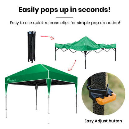Ultra-Compact 3x3m Folding Gazebo with Carry Bag for Outdoor Events, Green