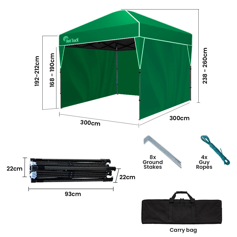 3x3m Ultra Compact Popup Gazebo with Walls, Portable for Outdoor Events