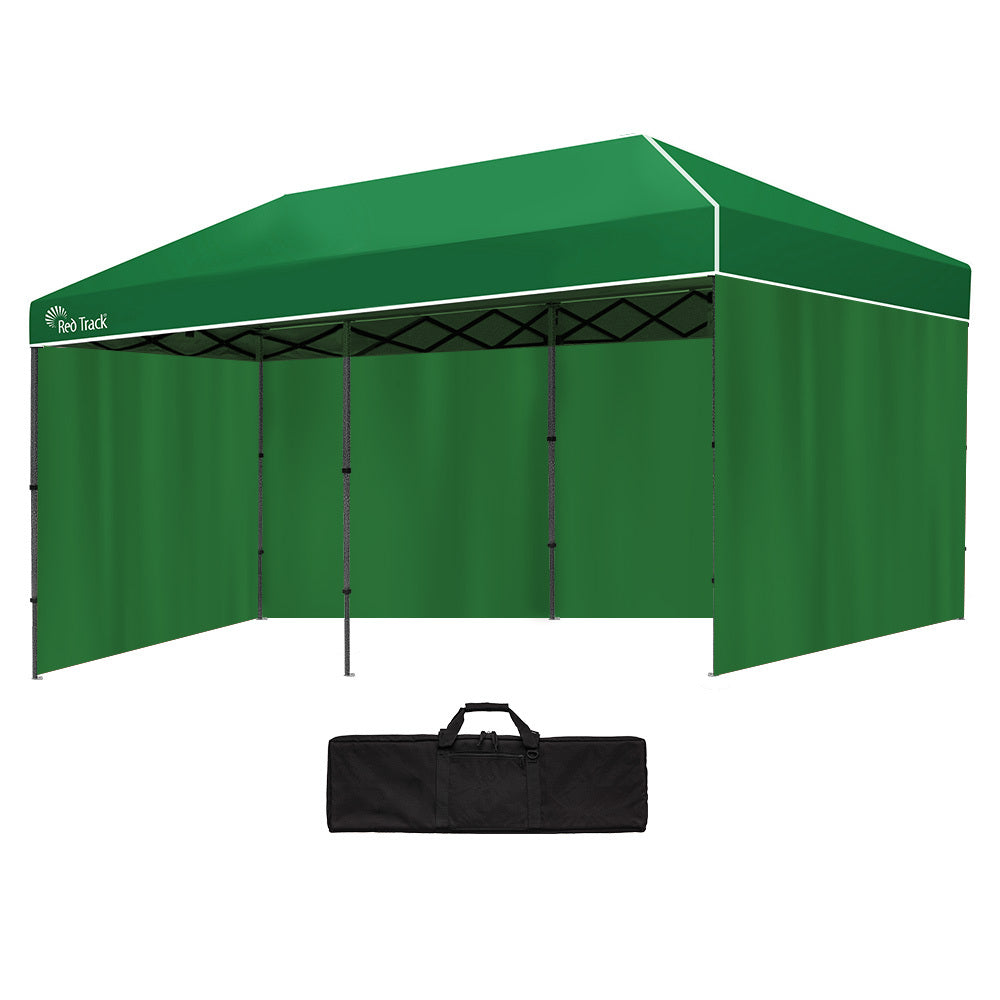 Compact 6x3m Portable Gazebo with Walls, Carry Bag, and LED Light - Green