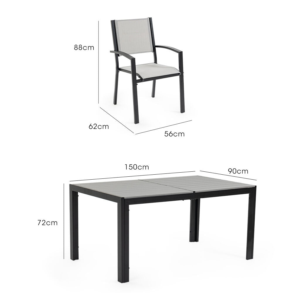 7-Piece Outdoor Dining Set with Rectangular Table and Mesh Chairs