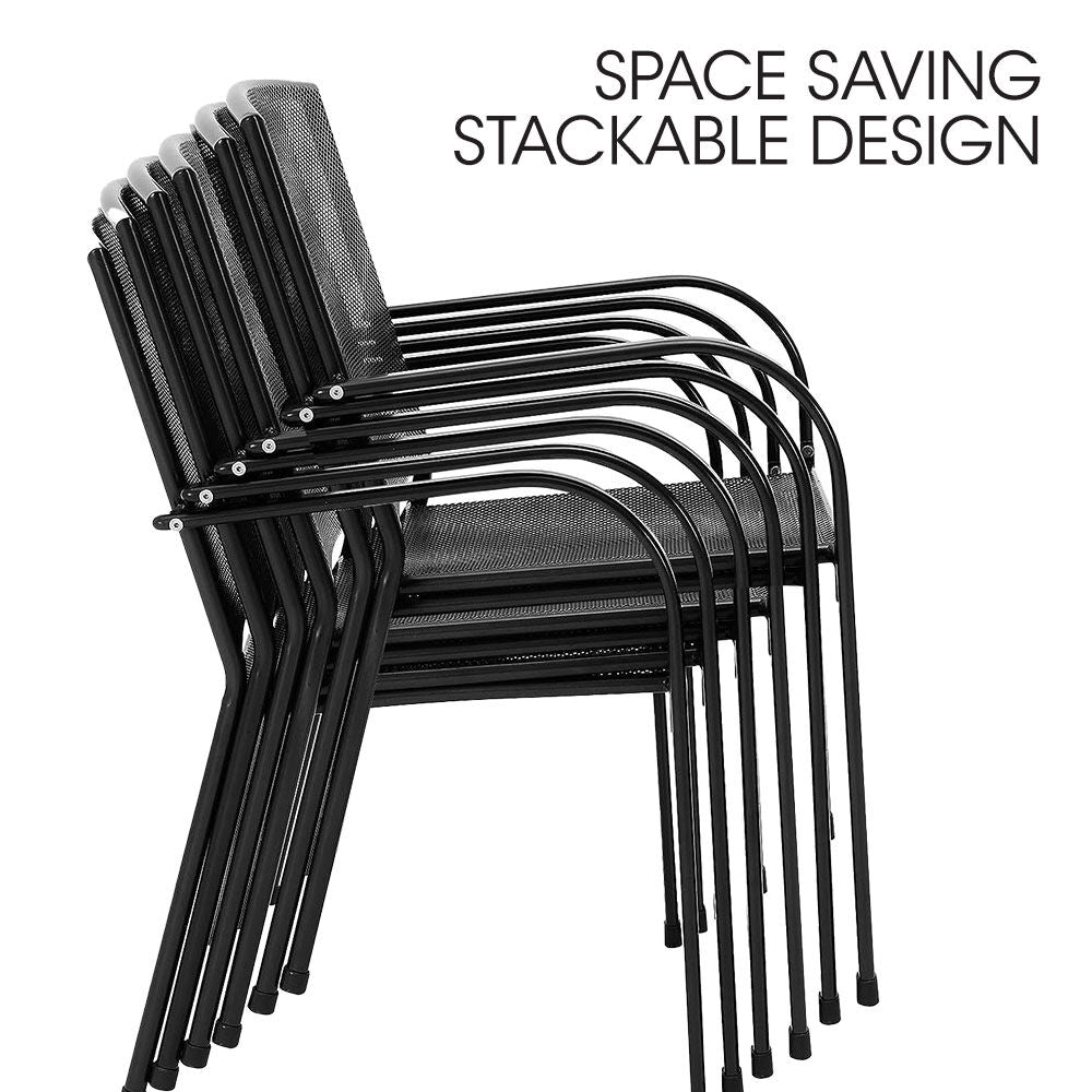 7-Piece Outdoor Dining Set with Table & Chairs, E-Coated for Durability