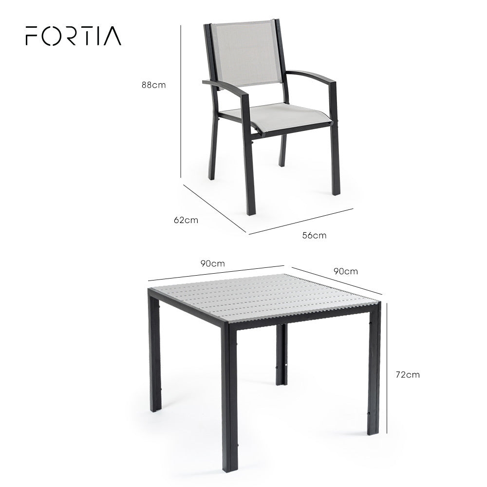 5-Piece Outdoor Dining Set with 0.9m Table & Mesh Chairs for Patio