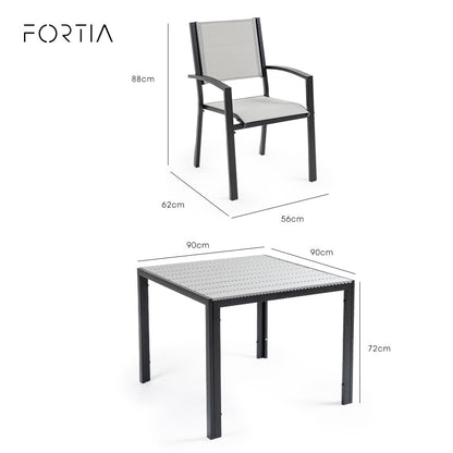5-Piece Outdoor Dining Set with 0.9m Table & Mesh Chairs for Patio