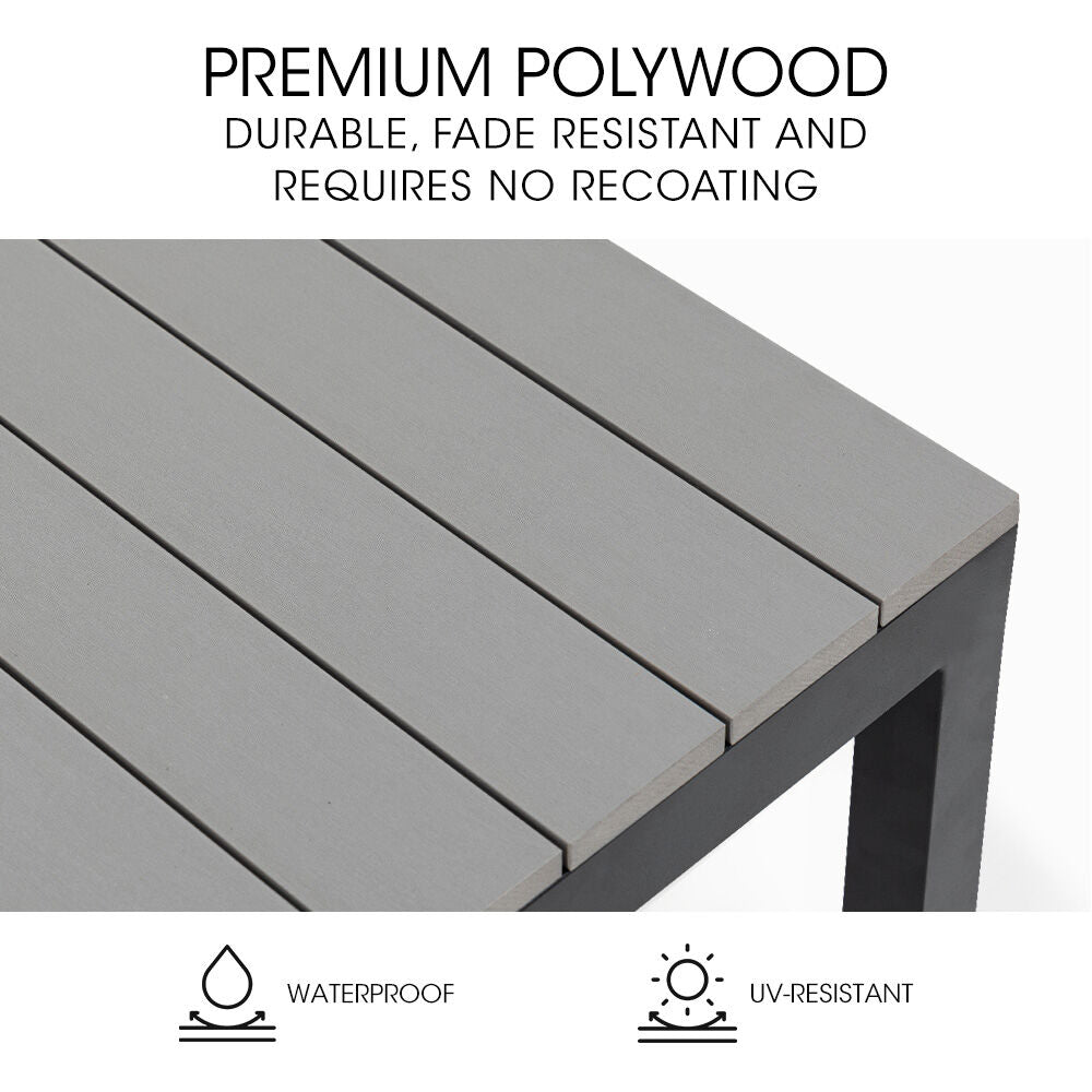 4-Piece Outdoor Lounge Sofa Set with Cushions and Side Tables for Garden Patio