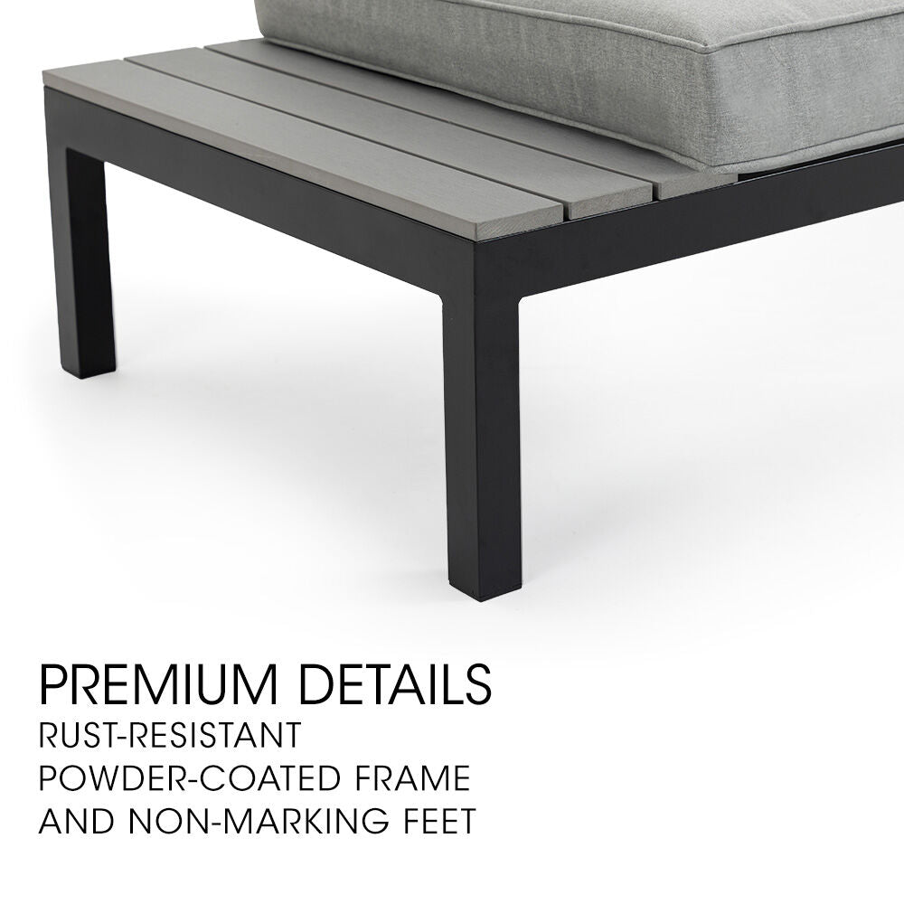 4-Piece Outdoor Lounge Sofa Set with Cushions and Side Tables for Garden Patio