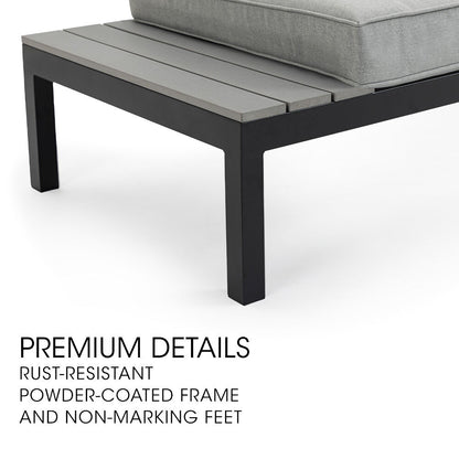 4-Piece Outdoor Lounge Sofa Set with Cushions and Side Tables for Garden Patio