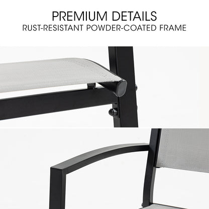 6-Piece Outdoor Dining Chair Set with Rust-Resistant Frame and Mesh Fabric