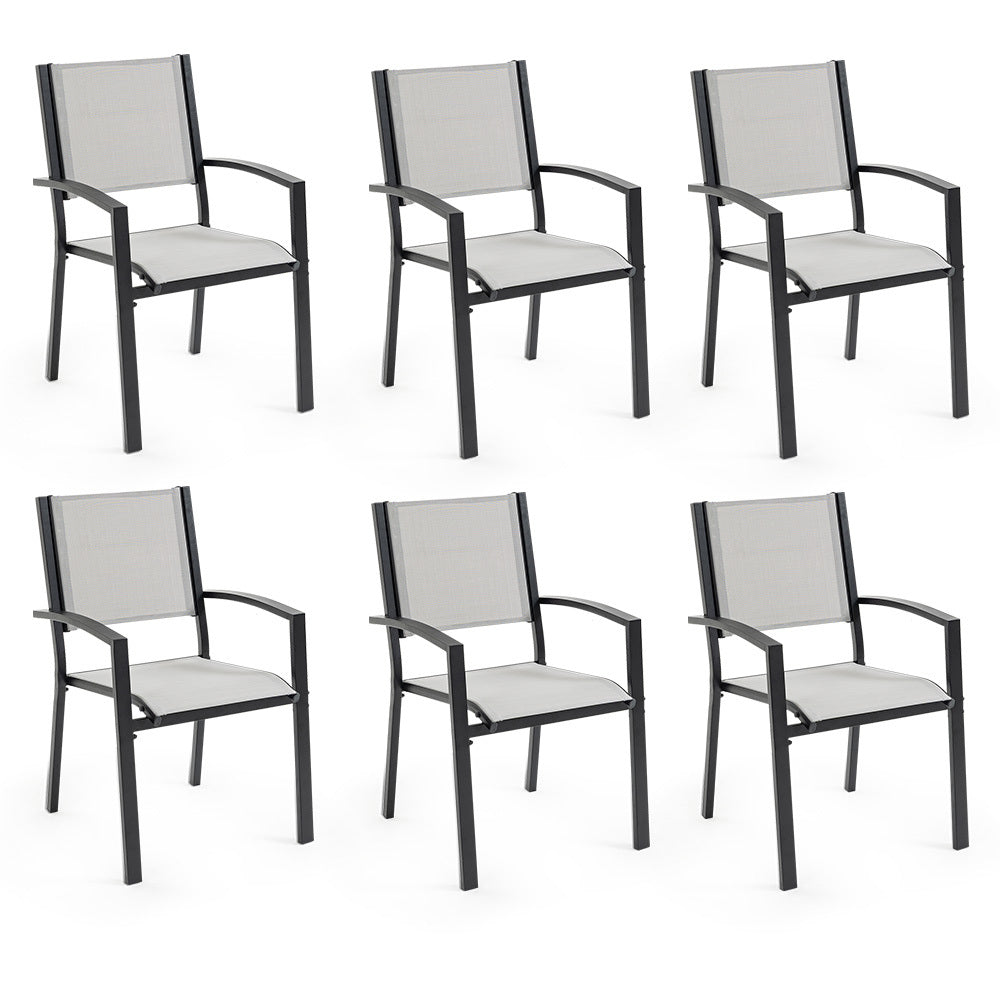 6-Piece Outdoor Dining Chair Set with Rust-Resistant Frame and Mesh Fabric