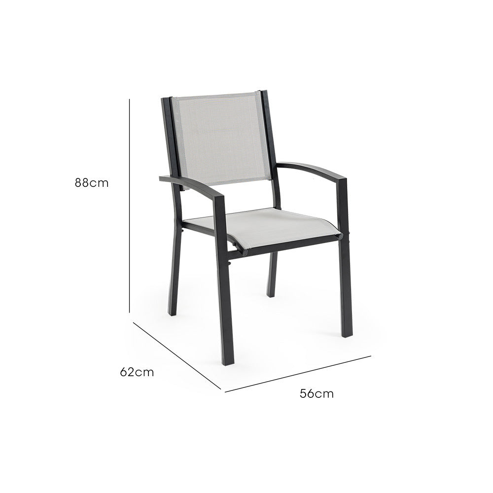 6-Piece Outdoor Dining Chair Set with Rust-Resistant Frame and Mesh Fabric