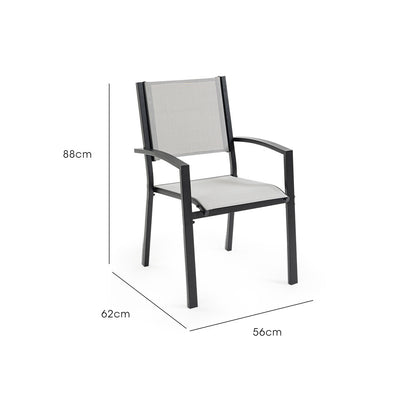 6-Piece Outdoor Dining Chair Set with Rust-Resistant Frame and Mesh Fabric