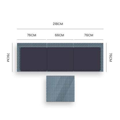 4 Seater Modular Outdoor Lounge Set with Coffee Table - Grey, 3 Metres