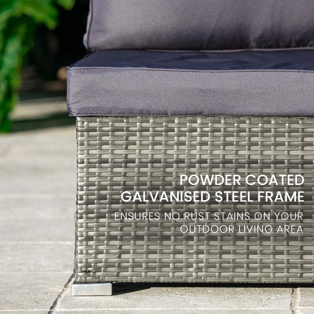 5-Seater Modular Outdoor Lounge Set with Coffee Table, Grey