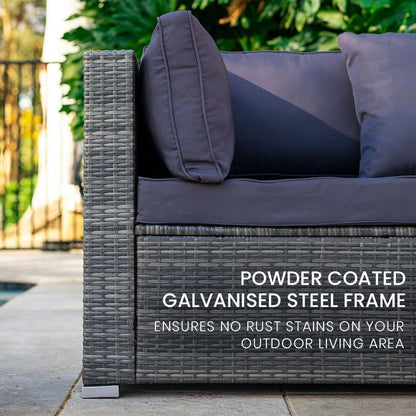 5-Piece Modular Outdoor Lounge Set with Coffee Table and Ottoman, Grey