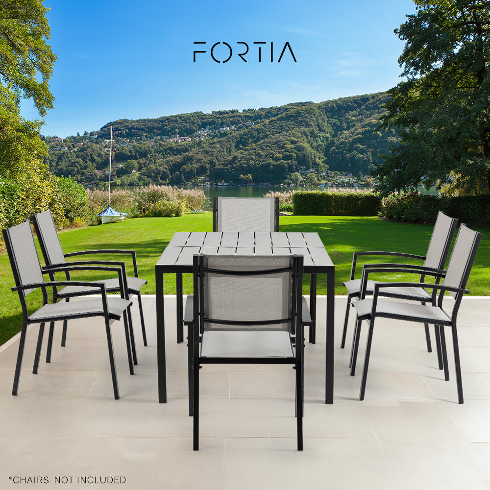Rectangular Outdoor Dining Table 1.5x0.9m - Durable Polywood & Rust-Resistant Frame