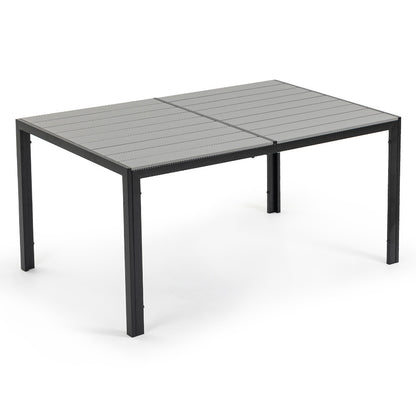 Rectangular Outdoor Dining Table 1.5x0.9m - Durable Polywood & Rust-Resistant Frame
