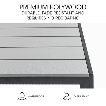 90x90cm Outdoor Dining Table with Durable Polywood Top and Rust-Resistant Frame