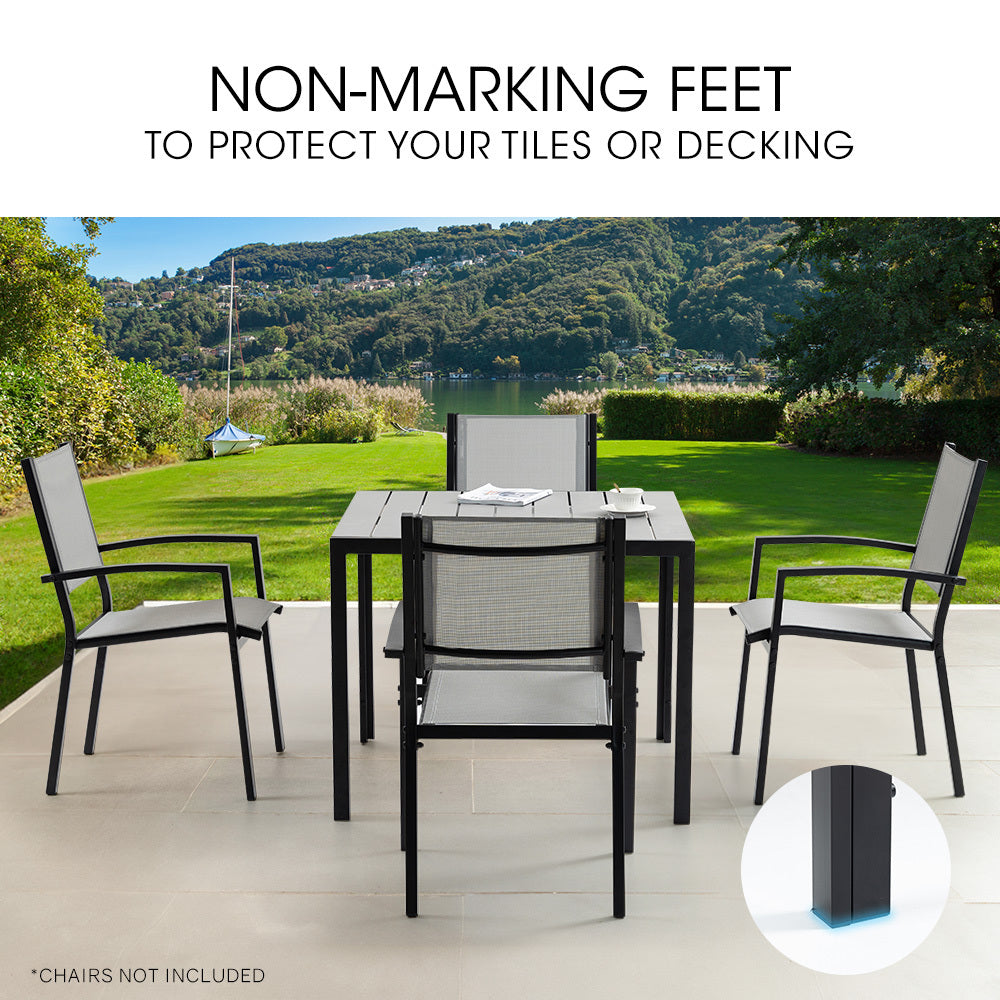 90x90cm Outdoor Dining Table with Durable Polywood Top and Rust-Resistant Frame