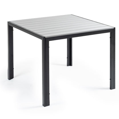 90x90cm Outdoor Dining Table with Durable Polywood Top and Rust-Resistant Frame
