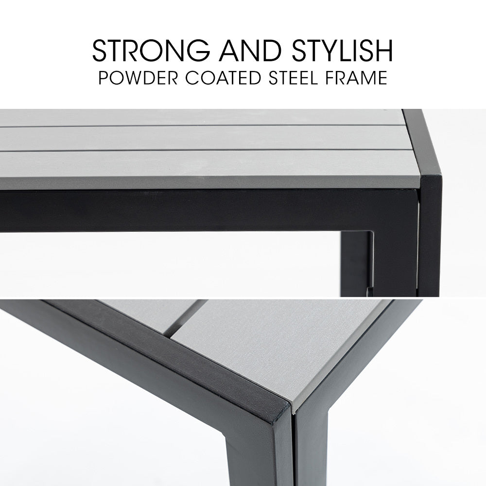 90x90cm Outdoor Dining Table with Durable Polywood Top and Rust-Resistant Frame