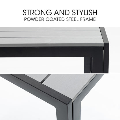 90x90cm Outdoor Dining Table with Durable Polywood Top and Rust-Resistant Frame