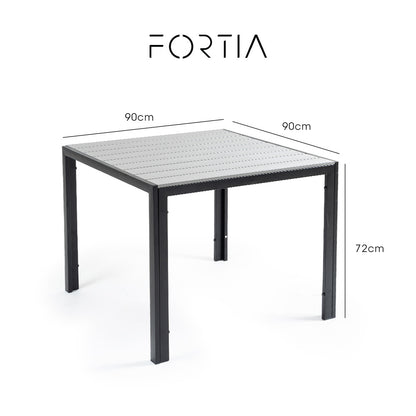 90x90cm Outdoor Dining Table with Durable Polywood Top and Rust-Resistant Frame