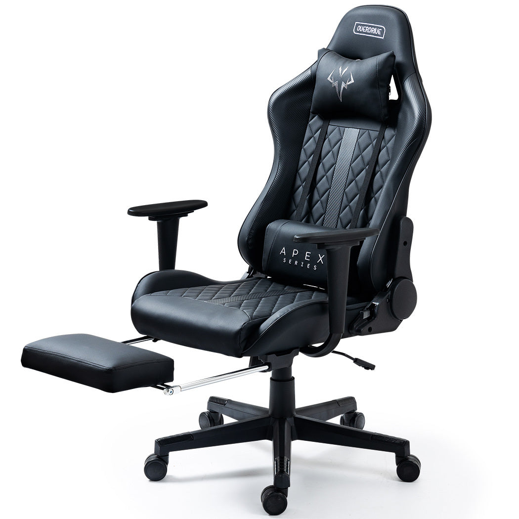 APEX Series Ergonomic Gaming Chair with Footrest & Recline, Black