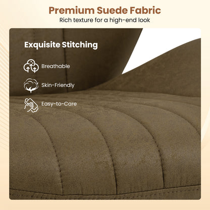 Office Chair Swivel Computer Chair Suede Fabric with Padded Arms-Olive