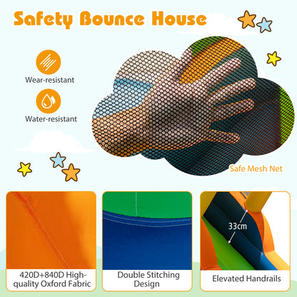8-In-1 Outdoor Bouncy Castle with 550W Blower