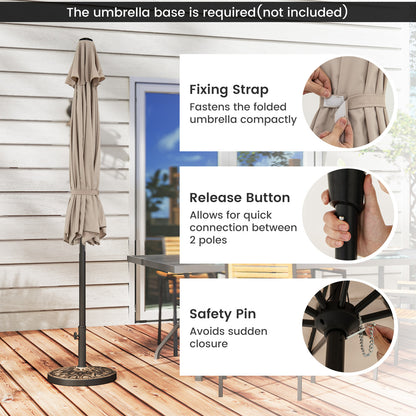 Classic Outdoor Umbrella with UV protective and water-proof for Patio/Yard-Beige