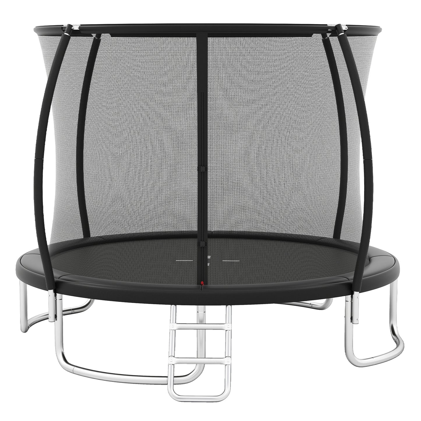 Outdoor Heavy-Duty Recreational Trampoline with Safety Enclosure Net-Black