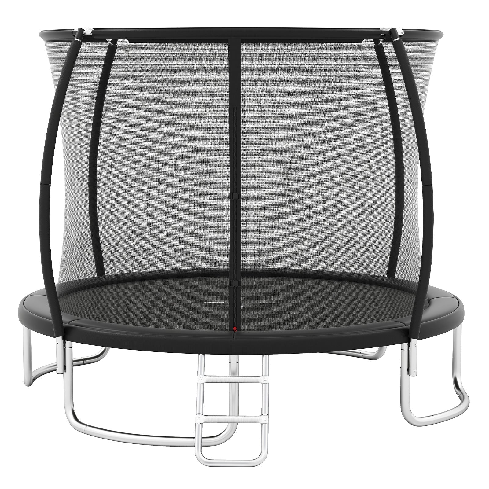 Outdoor Heavy-Duty Recreational Trampoline with Safety Enclosure Net-Black