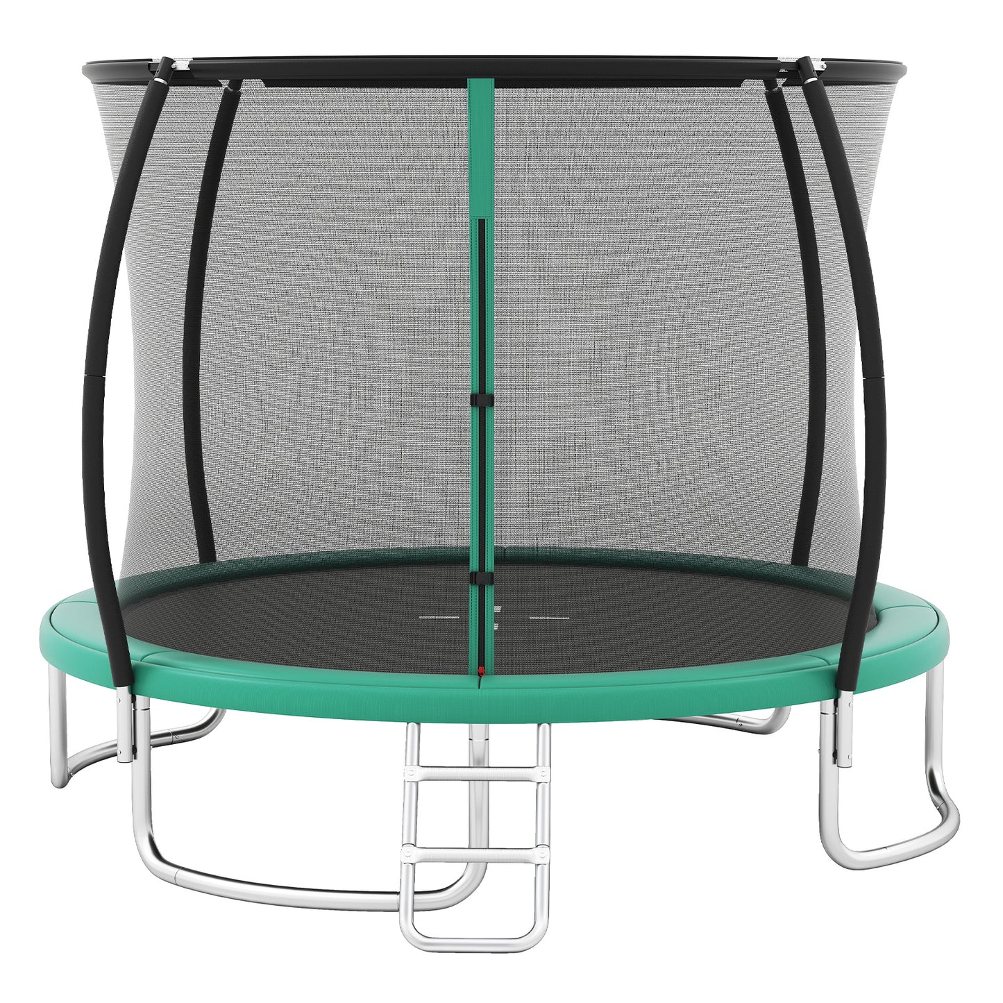 Outdoor Heavy-Duty Recreational Trampoline with Safety Enclosure Net-Green