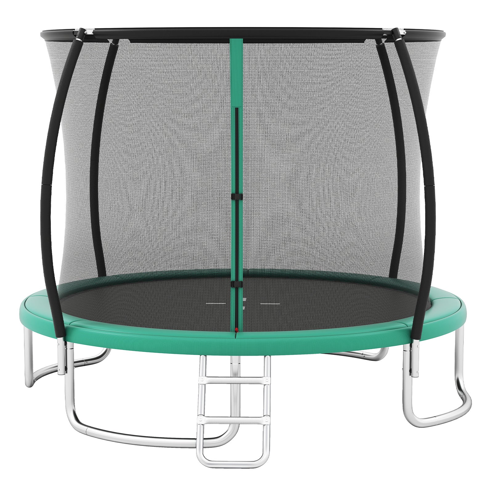 Outdoor Heavy-Duty Recreational Trampoline with Safety Enclosure Net-Green