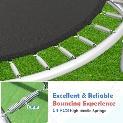 Outdoor Heavy-Duty Recreational Trampoline with Safety Enclosure Net-Multicolour