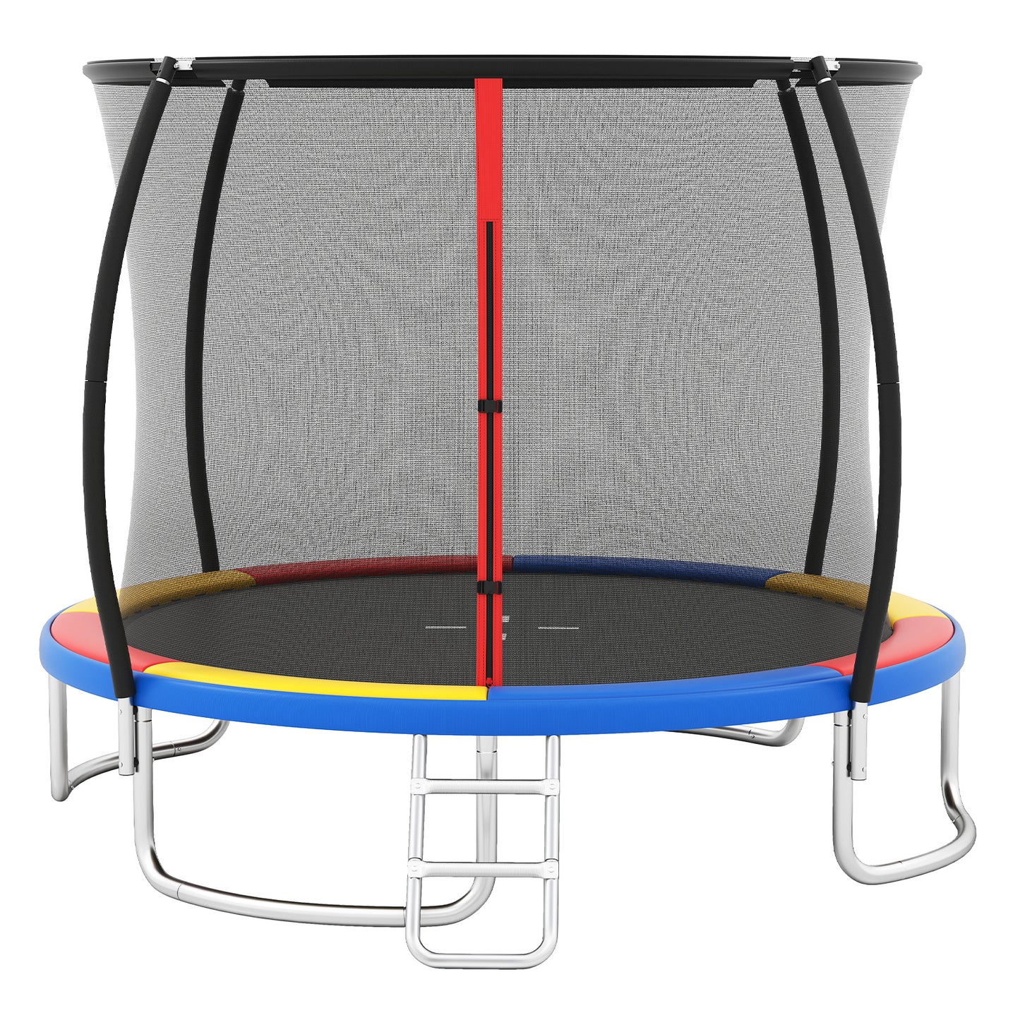 Outdoor Heavy-Duty Recreational Trampoline with Safety Enclosure Net-Multicolour