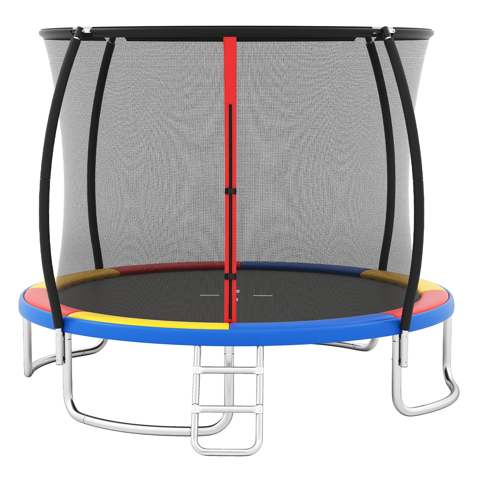 Outdoor Heavy-Duty Recreational Trampoline with Safety Enclosure Net-Multicolour