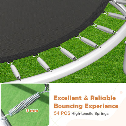 Outdoor Heavy-Duty Recreational Trampoline with Safety Enclosure Net-Orange
