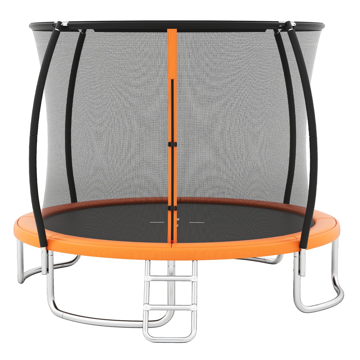 Outdoor Heavy-Duty Recreational Trampoline with Safety Enclosure Net-Orange