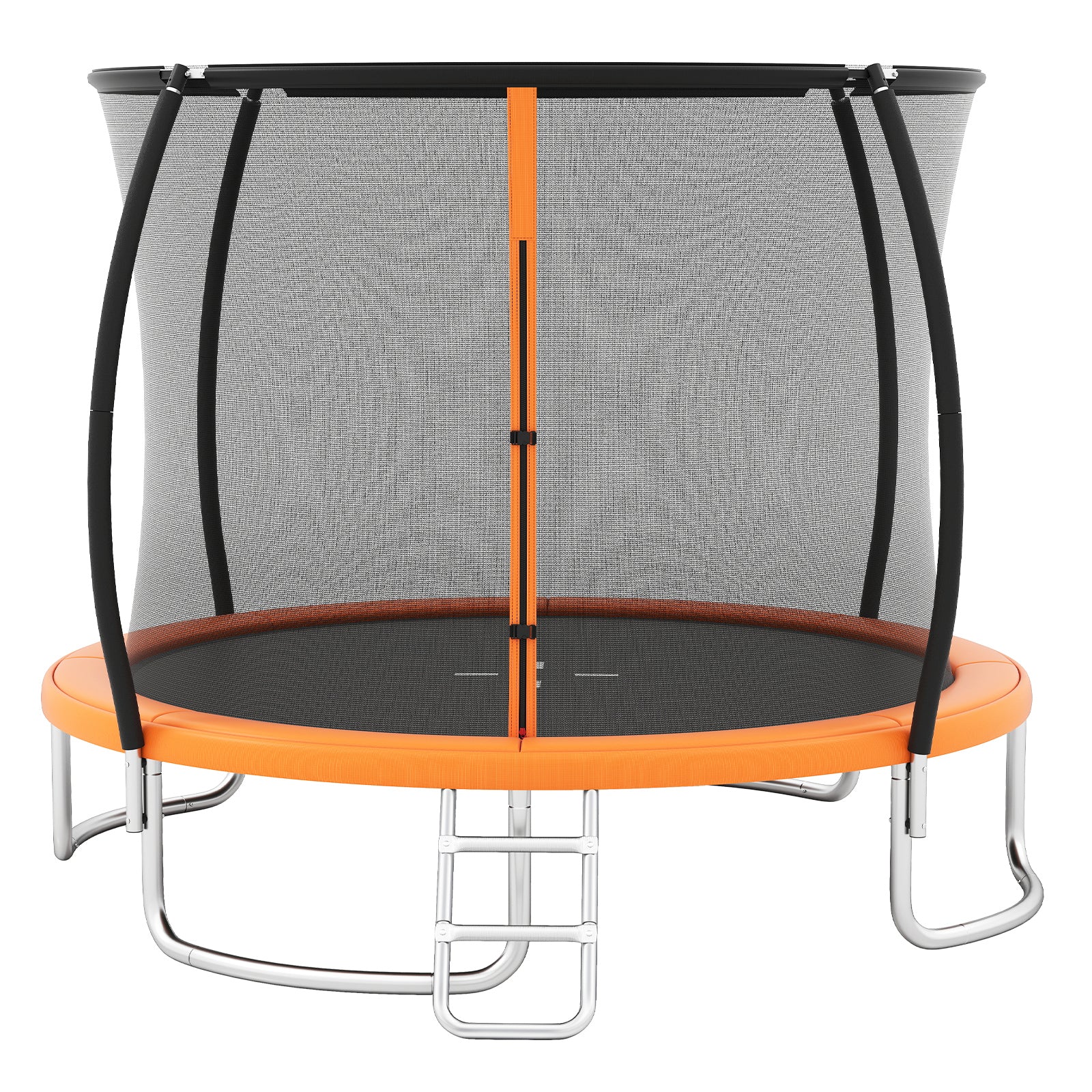 Outdoor Heavy-Duty Recreational Trampoline with Safety Enclosure Net-Orange