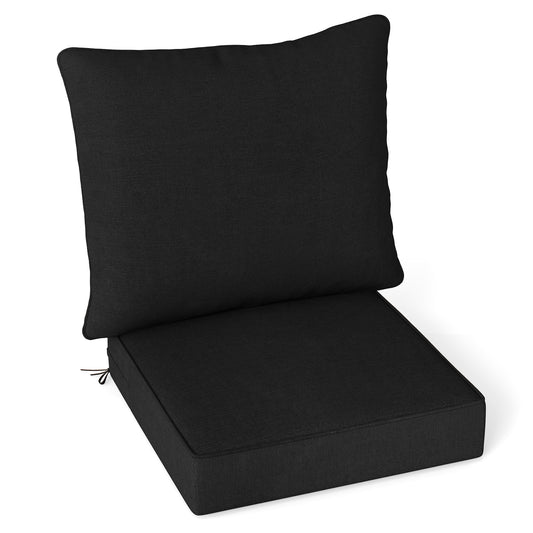 Detachable Outdoor Patio Cushion Set Chair Seat Pads-Black