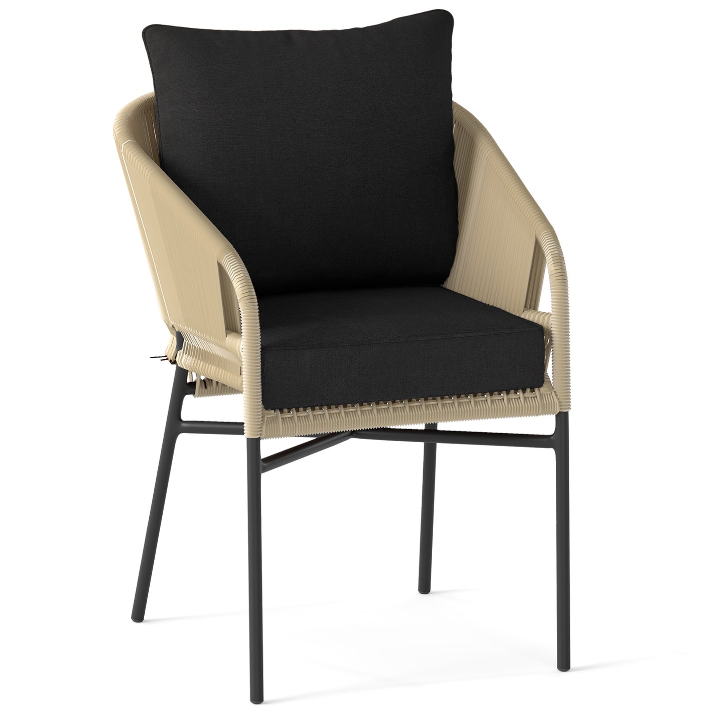 Detachable Outdoor Patio Cushion Set Chair Seat Pads-Black