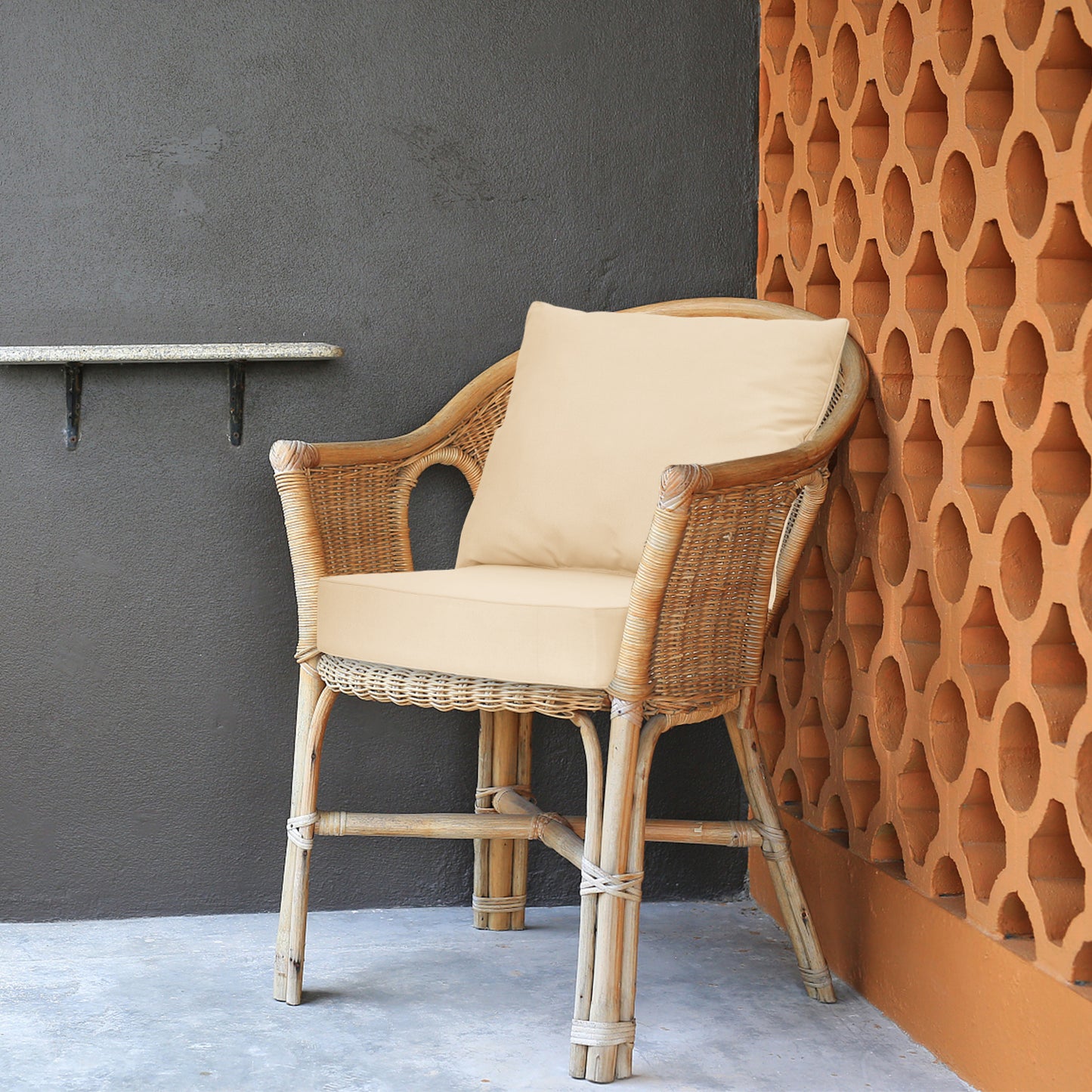 Detachable Outdoor Patio Cushion Set Chair Seat Pads-Beige