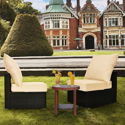 Detachable Outdoor Patio Cushion Set Chair Seat Pads-Beige