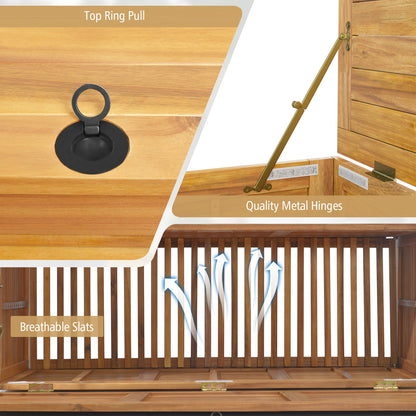 Outdoor Storage Box 182L on Wheels Rolling Patio Wooden Deck Box